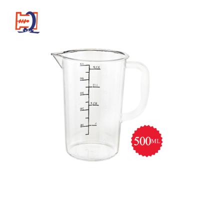 China Sustainable High Quality Transparent Plastic Measuring Cup Lab Measuring Pouring Pot for sale