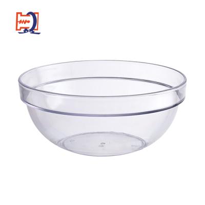 China Eco-friendly Clear High Quality Plastic Stocked Bowl Salad Bowl Clear Transparent Fruit Bowl For Kitchen Furniture for sale