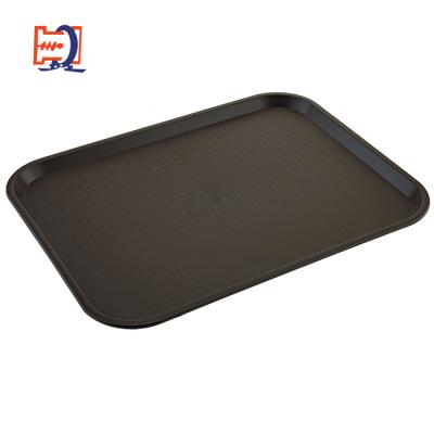 China Morden Eco-friendly Plastic Breakfast Serving Tray Round Restaurant Serving Fast Food Plastic Tray for sale