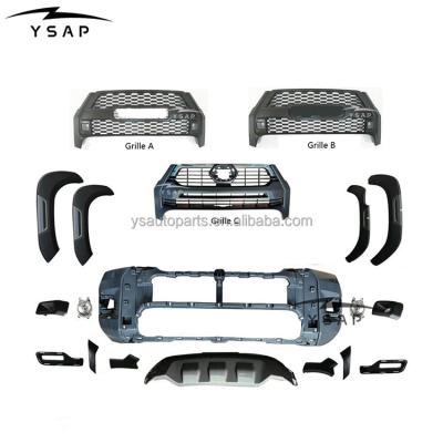 China High Quality PP+ABS New Arrival Body Kit Front Bumper Grill Damper Flares For 2021 Hilux Revo Change To Rocco Facelift Conversion Kit for sale