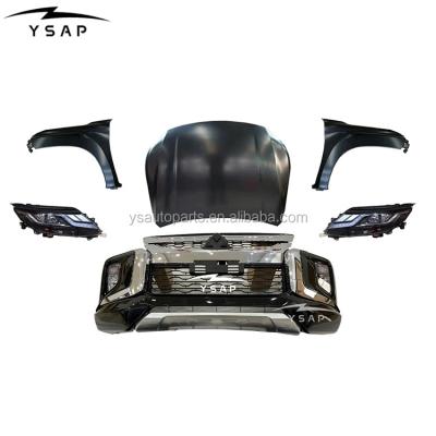 China PP+ABS factory price new arrival upgrade body kit bumper headlight for Triton L200 facelift 2015-2019 to 2020 kits for sale