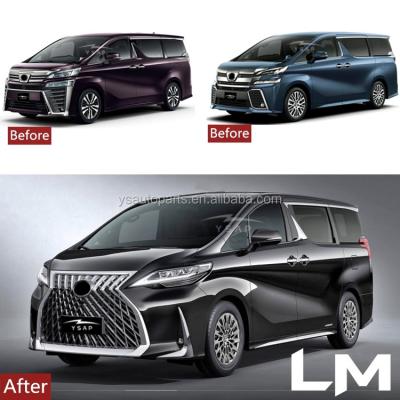 China Hot Selling New Arrival Auto Headlight Taillight Accessories Kit Decoration+Protection Body Bumper Grill For 15-20 Vellfire Facelift To LM Kit for sale