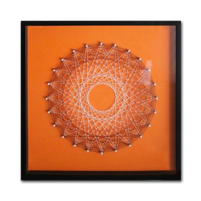 China For home decor 3D orange nail and modern string wall art artwork decor hotel for sale