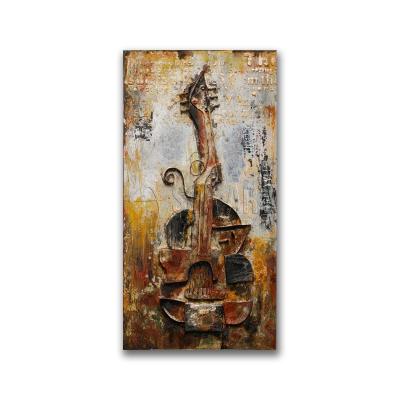 China Modern Rustic Guitar Handmade Musical Instrument Painting 3D Art for sale