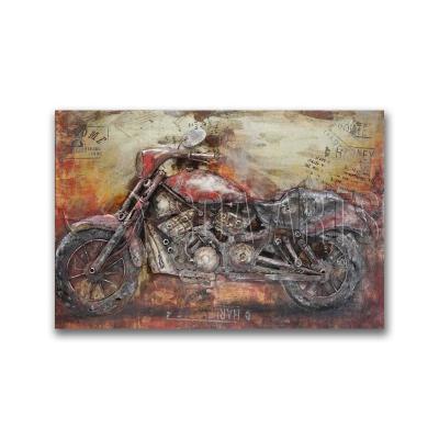 China Modern Large China Motorcycle 3D Metal Wall Art For Home Ministry Decor for sale