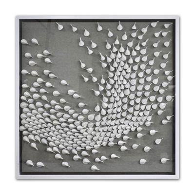 China Contemporary 3D Water Drops Paper Art 3D Shadow Box Frame Artwork For Hotel Decor for sale