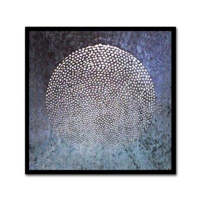 China Contemporary Full Moon 3D Stone Wall Art Framed 3D Illustration for Hotel Decoration for sale