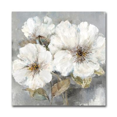 China Wholesale Modern Wall Decoration Modern Canvas Art White Flower Painting for sale