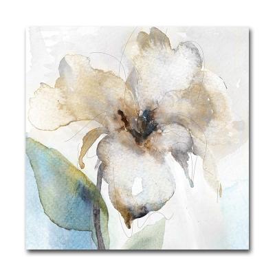 China Beautiful Modern Wall Art Large White Canvas Flower Oil Painting for sale