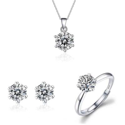 China TRENDY jewelry set for women sterling silver necklace with fashion jewelry 925 silver stud earrings necklace and earring set for sale