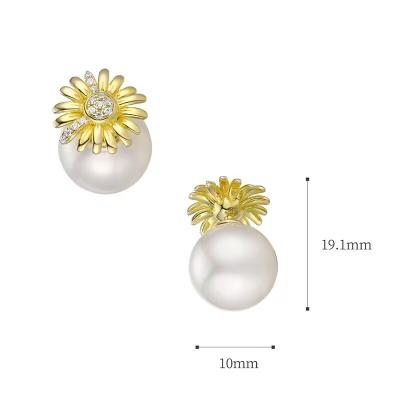 China TRENDY Fashionable and Elegant 925 Sterling Silver Plating with Double Pearl Earrings at Front and Back for sale