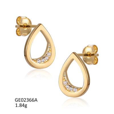 China TRENDY 2023 New Water Drop Jewelry 925 Sterling Silver with Romantic Wedding Earrings Filled with Gold for sale