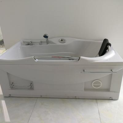 China Freestanding Whirlpool Acrylic Massage Bathtub With Handle Jaccuzi For Single 1 Person for sale