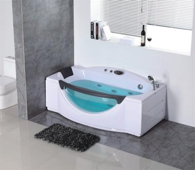 China Bathroom Glass Freestanding Square Mood Whirlpool Massage Acrylic Bathtubs for sale