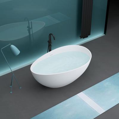 China Solid Outdoor Bathroom Tub Modern Artificial Stone Resin Freestanding Bathtub for sale