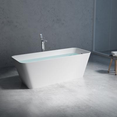 China Freestanding Resin Stone Modern Artificial White Stone Freestanding Bathtub Solid Surface for sale