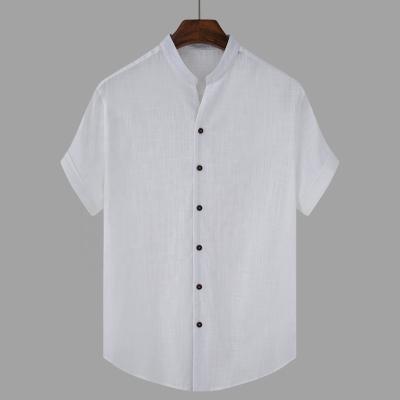 China 2022 Customizable Anti-pilling Man Black Button Down Pure Cotton Men's Plain Short Sleeve Shirts Casual Slik for sale