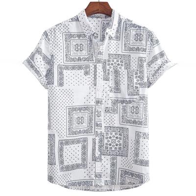 China Anti-pilling Fast Delivery 2022 Summer New Indian Ethnic Hawaiian Men's Short Sleeve All Shirts for sale