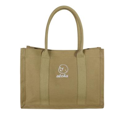 China Professional Manufacturer Shoulder Bag Silkscreen Tote Bag Cotton Canvas Simple Fashion for sale