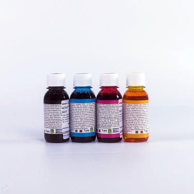 China Essbares Tinten-Schwarz-cyan-blaues magentarotes Gelb Nahrungsicheres Epson 100 ml-Flaschen eingestellt zu verkaufen