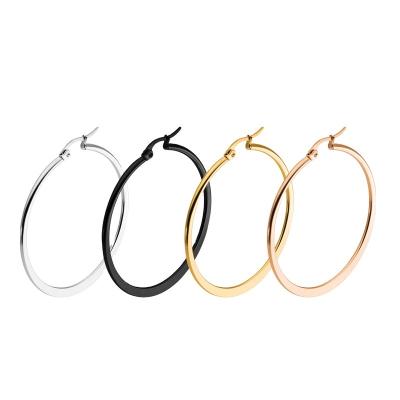 China Large Circle Earrings Fashionable Round Fine Jewelry Stainless Steel Drop Earrings Fine Jewelry Matched Earrings for sale