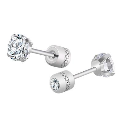 China High quality hip hop around diamond stud earrings for women bling stainless steel threader earrings for men jewelry stainless steel fine for sale