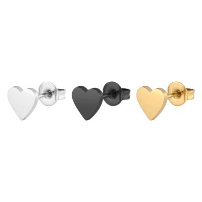 China Fine bow three kinds of love heart pin cute cheap color stainless steel girls earrings joyas stud earrings wholesale for sale