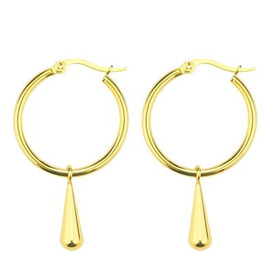 China Popular Chunky Circle Earrings Fashion Jewelry For Youth Brazilian Earring Woman Jewelry 18k Gold Plated for sale