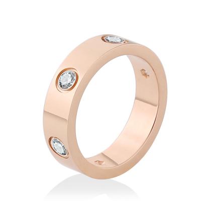 China Simple Ethnic Zircon Ring Screw Head Fashion Stainless Steel Men's Ring Rose Gold Women's Ring Hot Selling for sale