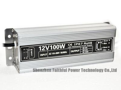 Κίνα Αδιάβροχο υπαίθριο συνεχές ρεύμα 12V 24V παροχής ηλεκτρικού ρεύματος Smps των οδηγήσεων λουρίδων οδηγών IP67 100W οδηγήσεων 100 Watt προς πώληση