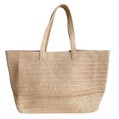 China Lady Large Straw Beach Tote Bag Large Capacity Handwoven Shoulder Bag Wholesales For Women 2022 for sale