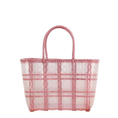 China Fashion Multifunctional Summer Large Shopping Basket Waterproof Women Hand Carry Beach Tote Jelly Bag for sale