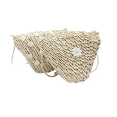 China Multifunctional Fashion Summer Beach Cross - Body Straw Bag Handbag Cute Flower Purse Bag for sale