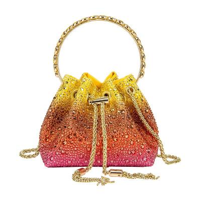 China Famous Brand Diamond Purse Bucket Bag Clutch Evening Purse Bling Bag Handle Luxury Rhinestone Evening Clutch Bag For Women 2022 for sale