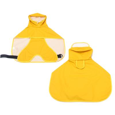 China Viable Yellow Synthetic Leather Raincoat Pu Eye Protection Pet Poncho 11 Sizes Transparent Raining Day Dog Clothes for sale