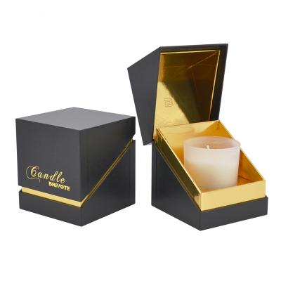 China Recycled Materials Luxury Empty Rigid Candle Jars Packaging Gift Boxes With Logo Cardboard Candle Box Packaging for sale