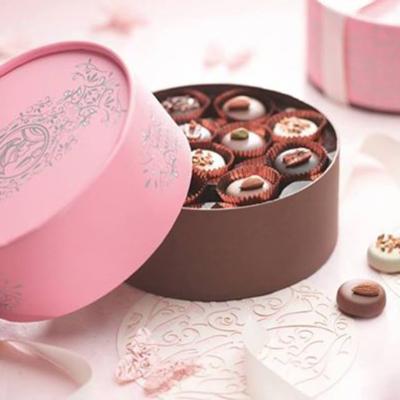 China Recycled Materials Logo Cylindrical Gift Packing Box Cardboard Custom Chocolate Packaging Box for sale