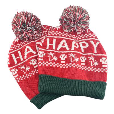 China Fashion Customized Jacquard Beanie Winter Hat High Quality Toques COMMON Knitted POM POM Beanie Hat for sale