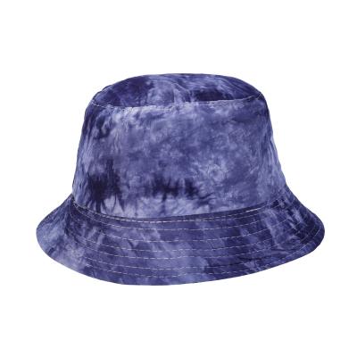 China Wholesale Character Printing Women Fashion Colorful Tie Dye Double Sided Bucket Hat Multicolor Summer Wide Brim Bucket Hat for sale