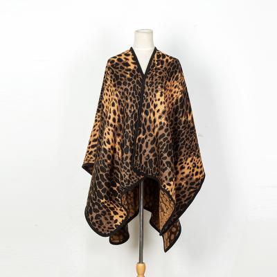 China Pure Luxury Women Leopard Printing Fashion Brand Designer Cashmere Winter Shawl Warm Shawl for sale