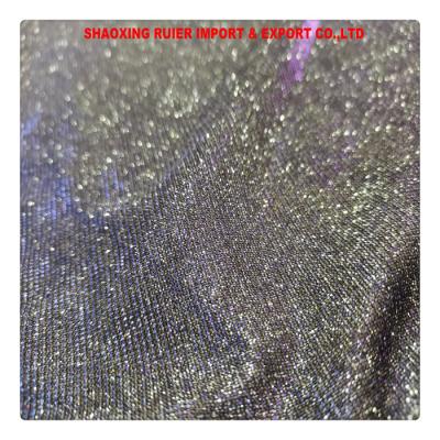 China Custom Viable Mesh Tulle Metal Ground Gold Glitter Collage Fabric Knit With Metal Mesh 100% Polyester For Long Evening Dress for sale