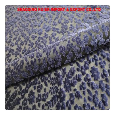 China Viable fashion burnout silk velvet flower printed velvet fabric for cushion cover for sale