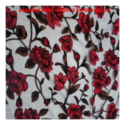 China Viable Red Flower Series Sofa Fabric 3D Burnout Velvet Super Soft Velvet Printing Fabric For Clothing for sale