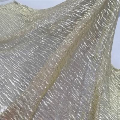 China Sustainable Pink Gold Foil Deco Mesh Print Metal Mesh Fabric Aluminum Foil Mesh Lace Stretch 100% Polyester for sale