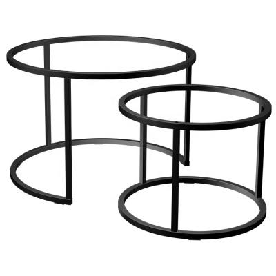 China Modern Double Metal Coffee Table Legs Customized Metal Base Round Dining Coffee Table Frames And Legs for sale