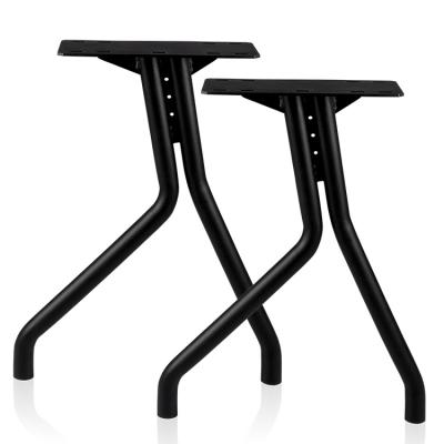 China Office Table Bench Feet Metal Table Base Furniture Office Table Feet Black Modern Black Iron Leg for sale