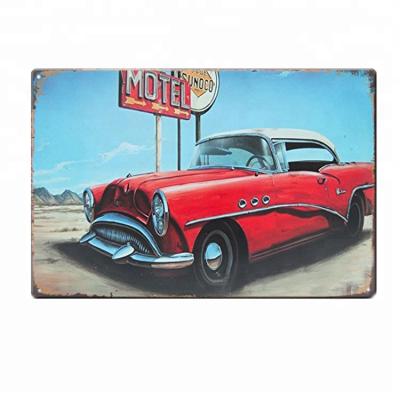 China Europe factory price wholesale custom decoration unlocks metal car crafts tin sign for sale