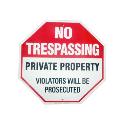 China Outdoor Tin Warning Sign Aluminum Danger Plate For No Trespassing 30.5cm*30.5cm for sale