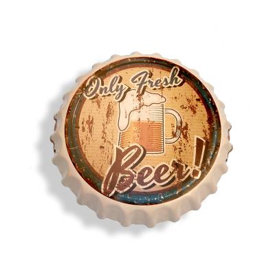 China China 2017 Most Popular Vintage Beer Cap Metal Sign Retro Tin Sign for sale