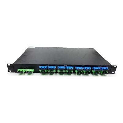 China FTTH 1U 4x CATV GPON FTTH Rack Mount Passive Optical WDM Module With 16 SC/APC Ports for sale